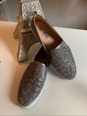 INC International Concepts Silver Crystal Slip-On Sneakers